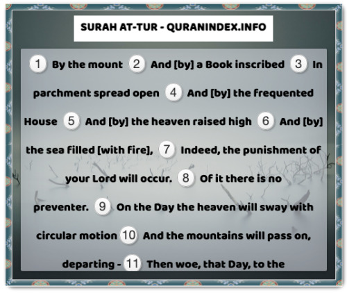 Search, Read, Listen, Download and Share #Surah #At-Tur [52] @ https://quranindex.info/surah/at-tur 