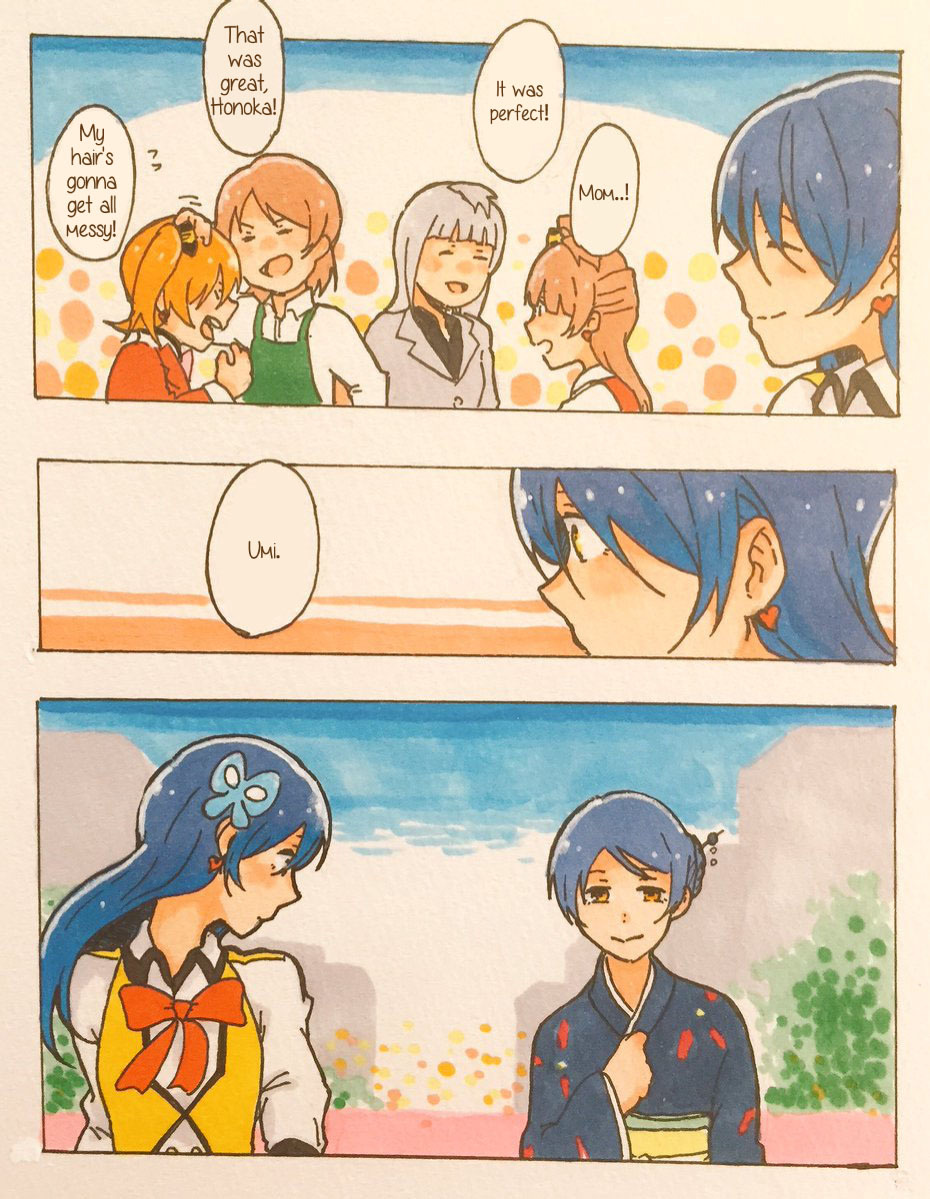 weareschoolidols:     近くでちゃんと見てたよ   by ありべじ  Translation: