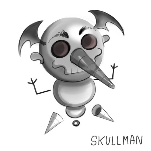 Skullman. #monster #drawing #character #cartoon #sketch #snowman #carrot #art #d