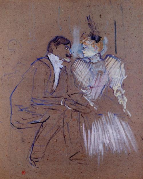 Lucien Guitry and Granne Granier (1895). Henri de Toulouse-Lautrec (French, 1864-1901). Peintur