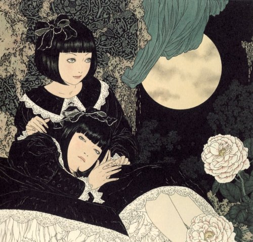 romantiscience: Takato Yamamoto Takato Yamamoto is widely known for his “Ukiyo-e Pop” style of painting. He explores themes of darkness, bondage, vampires, metamorphosis, love and death. The perspective is always calm and serene - never depicting