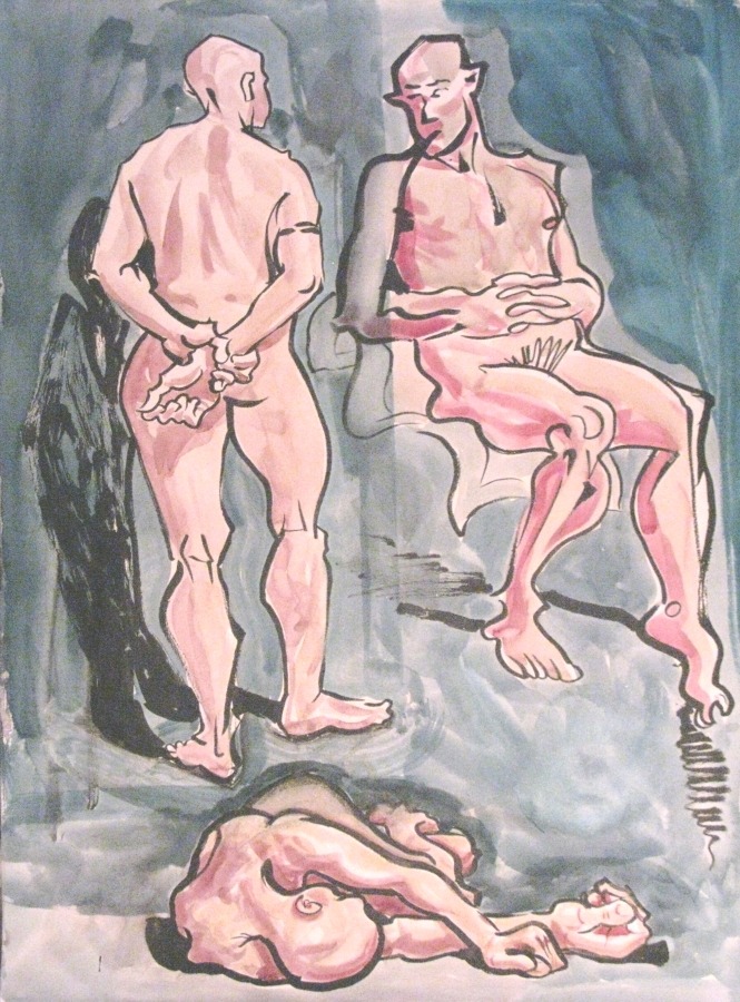 They might be Jeff.    18&quot;x24&quot; Ink and watercolor on paper Matt