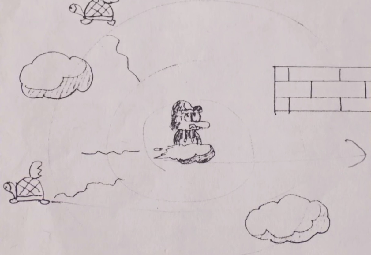 suppermariobroth:  Original concept sketches for Super Mario Bros. showing a cloud