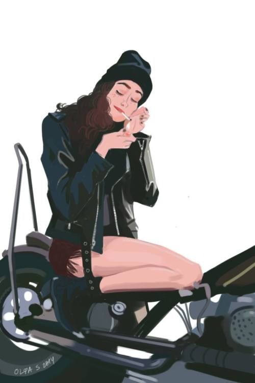 Biker chick.