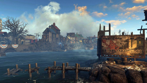 marvilus73:Even on an uncharacteristically sunny day, the town of Far Harbor sits in a bank of fog.