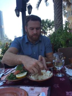 : @The_Juventino Eating Lebanese food with @iLikeSamiZayn 