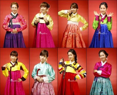 K-Pop bands in hanboks (last two photos show modern hanboks)2. Jewelry1, 3-7. Girls Generation