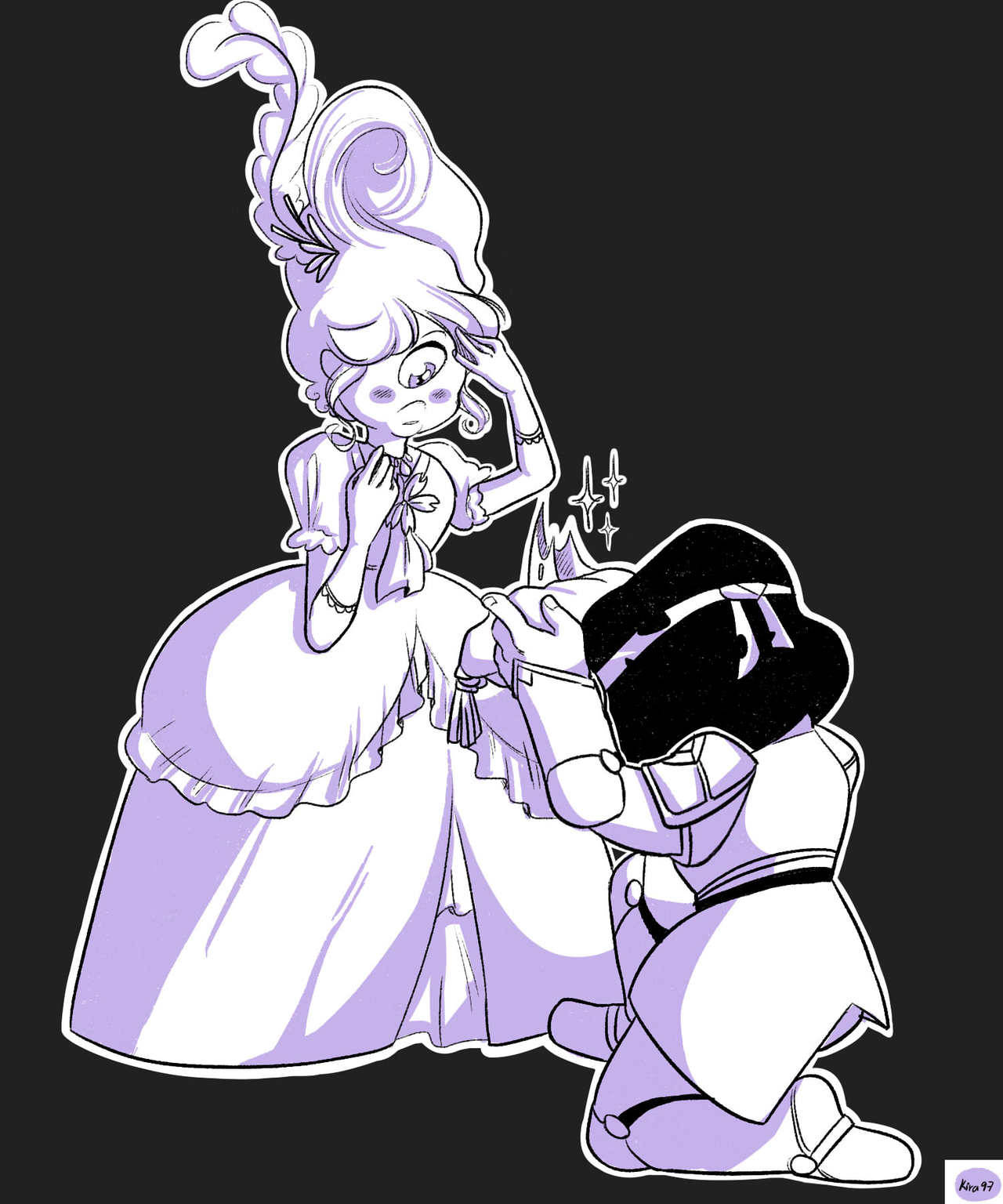 kira-97:  Rupphire Princess &amp; Knight AU  Princess Sapphire and her new Ruby