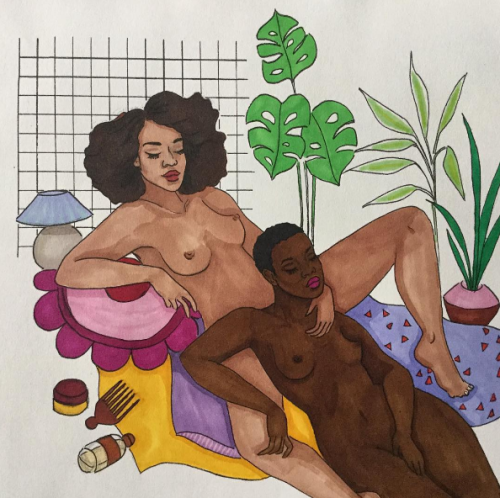 wetheurban: Black Woman Illustrations by Ben Biyayenda 17 year-old artist Ben Biyayenda’s young body of work is our new obsession! His vibrant illustrations explore sex-positive images of black bodies and unity between women.  Instagram.com/WeTheUrban