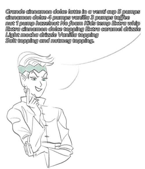 fatimajpeg: diu but josuke works at starbucks