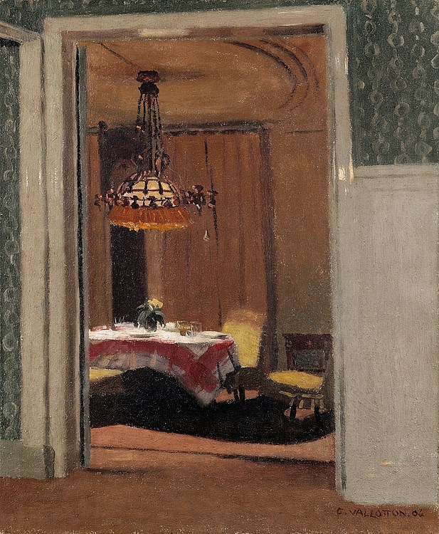 amare-habeo:  Félix Edouard Vallotton (1865 - 1925) - Dining Room, evening (Salle