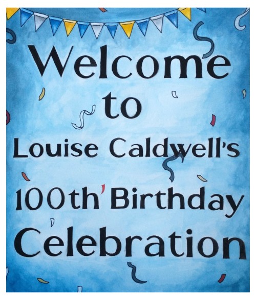 I Was Commissioned To Make This Birthday Banner And Sign. The Banner Was Made With Acrylic Paint While