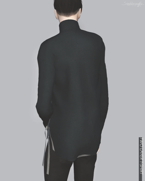 hitohari-sims: simblrryuffy: [Ryuffy] Two Layer T-Shirt Male Clothing Bottom 24 Swatches HQ Compati