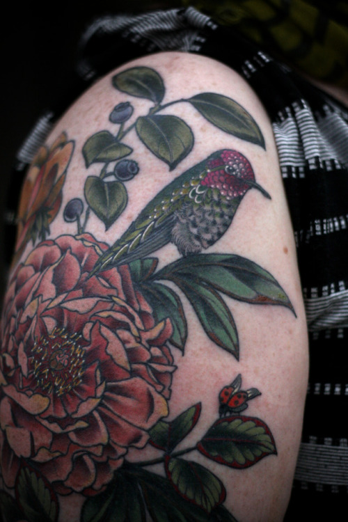 Garden half sleeve for Erin, who is the best. Thanks for the good conversation and letting me have f