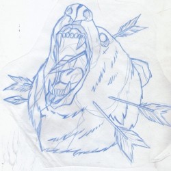 squidnosis:  #bear #head #arrows #tattoo