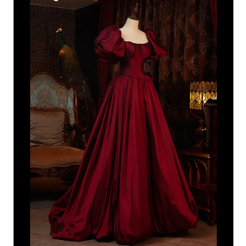 Burgundy Tango Dress, Flounces, Size 11/12-15/16