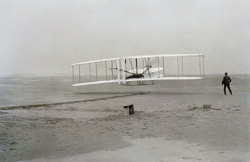 December 17 1903,The Wright brothers make the first controlled powered, heavier-than-air flight in t