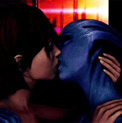 eric-coldfire:geekearth:Liara x Shepard (Mass Effect) by NeehsOnce you go blue, nothing else will do