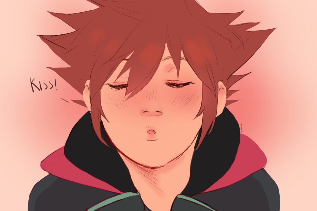 vani-e:  Kiss 💖I am nervous about Kingdom Hearts 3, it’s 1 am and I drew this… 