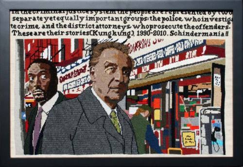 aimmyarrowshigh: BRISCOE AND GREEN SEARCH FOR LOST CUSTOMER     by Ellen Schinderman     needlepoint