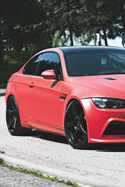 themanliness:  Matte Red BMW M3 | Source | More  