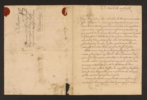 LJS 180: Letter concerning manufacture of platinumLetter written in Metz, dated 28 April 1768, to th