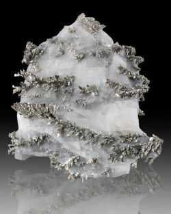 mineralists:  Shiny silver Dyscrasite crystals