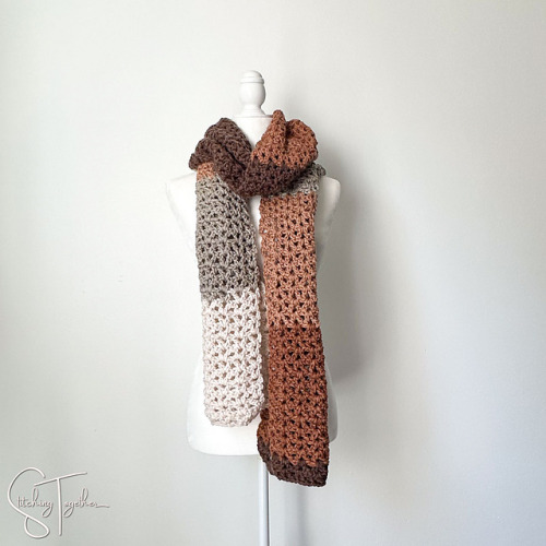 Easy V Stitch Scarf By Jessica Underwood