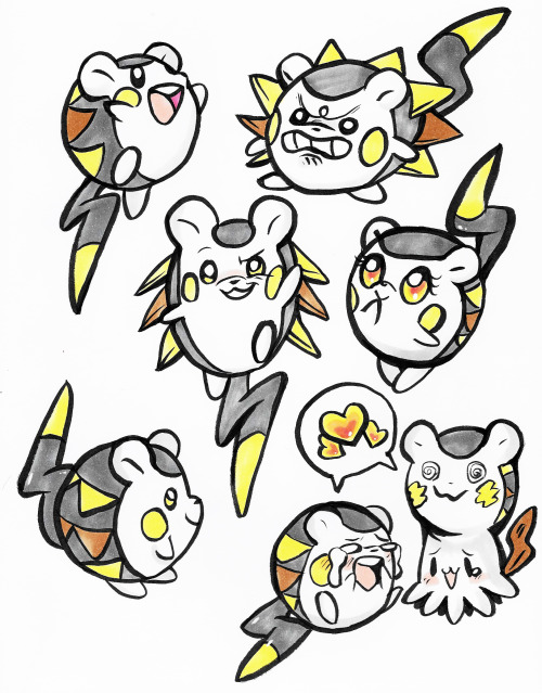 I drew some of the pokemon as they were released! Here they all are!Meowth, Mudbray, Drampa, Bounswe