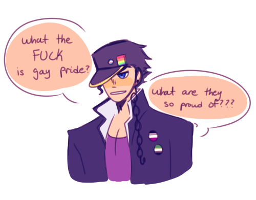funniest concept to man is homophobic gay jotaro kujo. oh and here’s some self indulgent (mostly oku