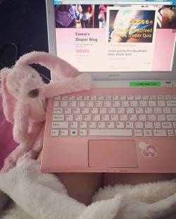 I’m on my laptop and my bunny is helping