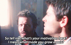 winchimpala:  the-posse-magnet:  I NEVER SAW THIS IN GIF FORM AND IT’S PERFECT CHUCK IN THE LAST TWO GIFS WOW FEELS  this is god asking castiel why he’s giving his life for dean 