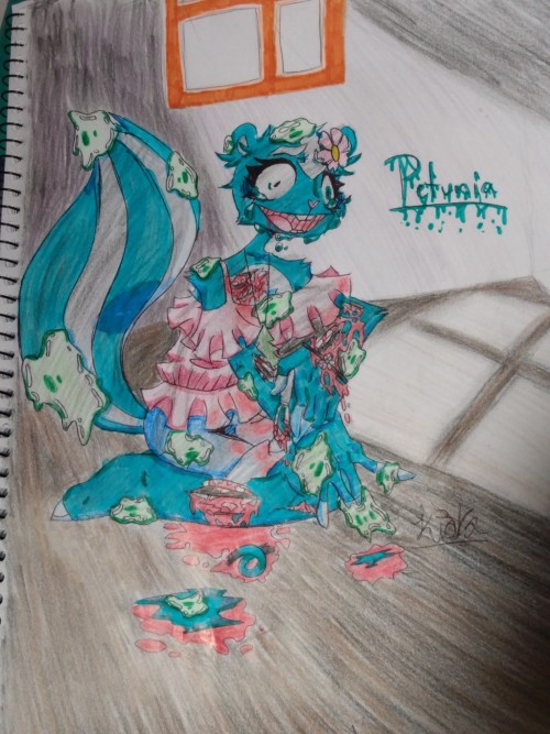 ¡¡YA ESTA TERMINADO!!, El Dibujo De Petunia De Happy Tree Friends, Este Dibujo Me Gustó Mucho, Espero