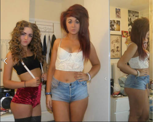 Slut On The Left Needs Banging Into Oblivion!