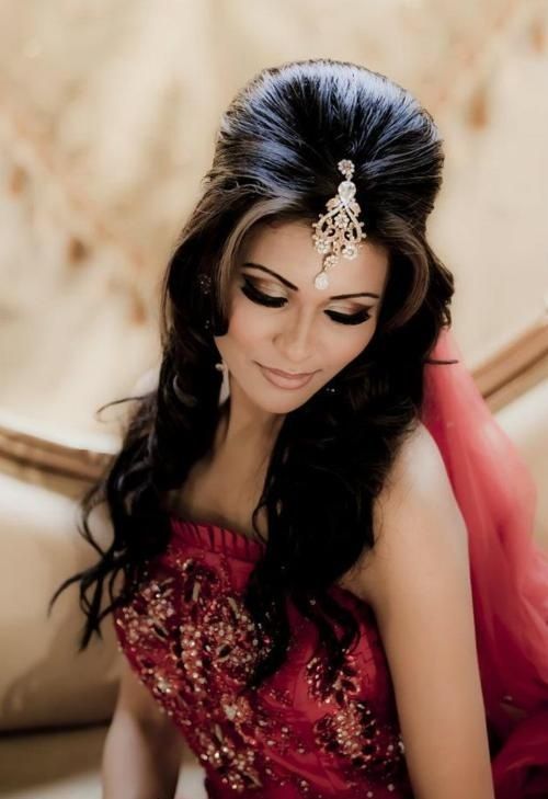 Indian bridal hairstyles for long hair