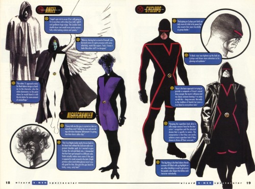 maxmarvel12345:The X-Ceptional Alex Ross’s Rejected X-Men Redesigns Pages from Wizard X-Men Spectacu