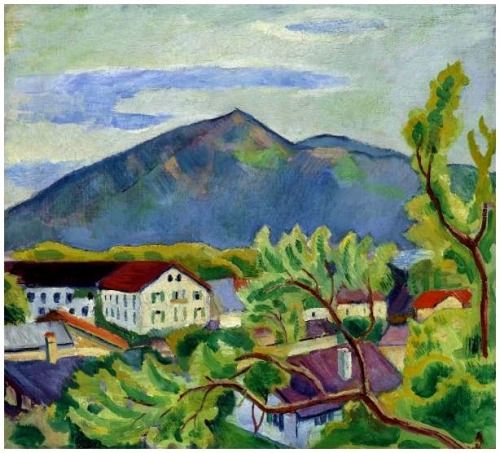 Paysage de Printemps À Tegernsee  -  August Macke  1910