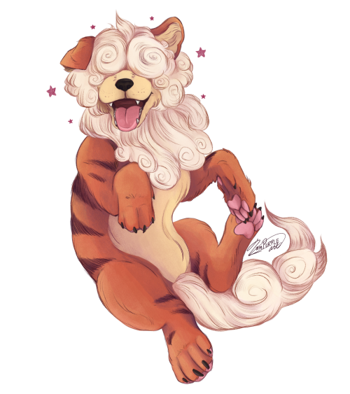 lampurpleart:New Pokemon announcement revealed an adorable floofy fu pup! ☆  ⋆ Tip Patreon | Commiss