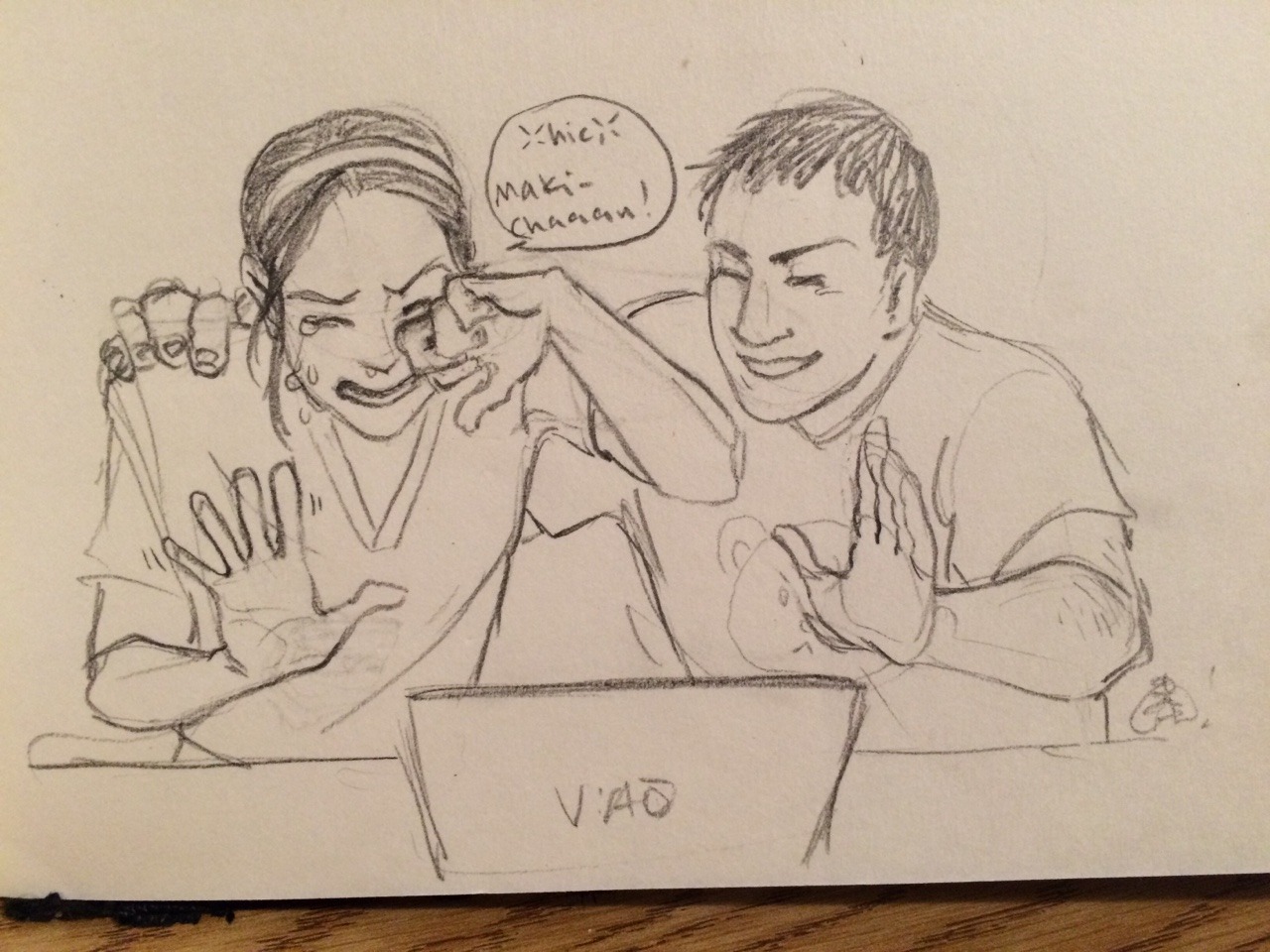 theheadlessgirl:  @tadoshoneybuns did this super cute TadoMakiTou drawing, reminding