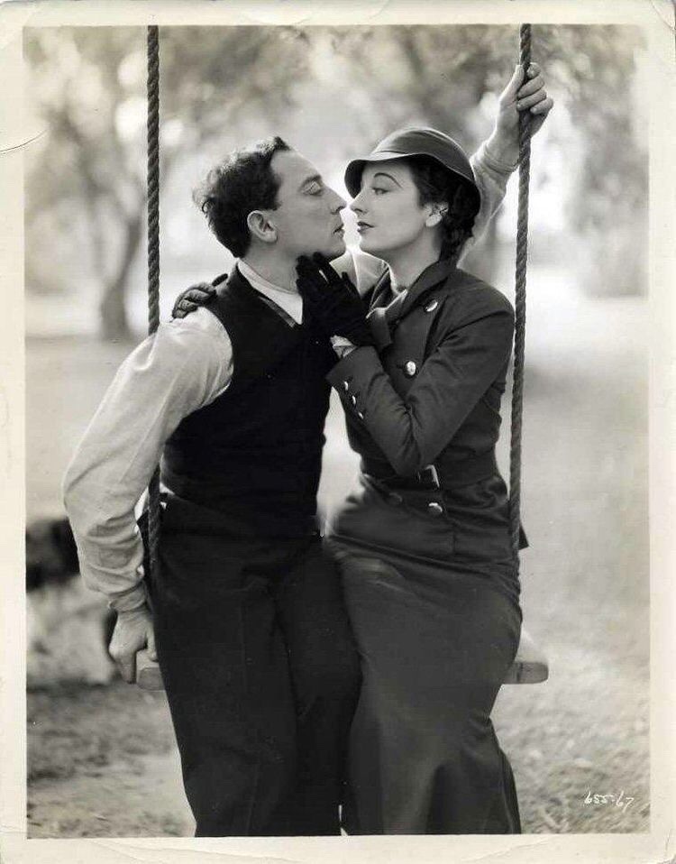 busterkeatonseyebrows:Buster Keaton and Phyllis Barry on a swing 💕 https://painted-face.com/