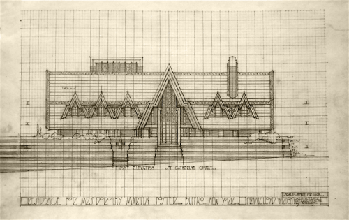 hideback:Frank Lloyd Wright (American, 1867-1959)Residence for Mrs. Dorothy Martin Foster, Buffalo, 