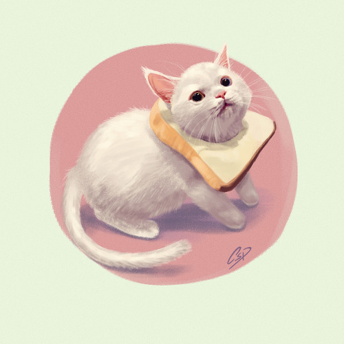 I’m a toast! do you want to be my jam?Cat fast paint. Ko-fi  ♥ 