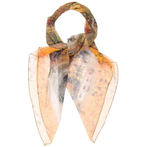 Pre-owned Moschino Mesh Printed Scarf ❤ liked on Polyvore (see more multi colored scarves)