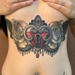 Tattoosnob:  Locket &Amp;Amp; Lace Tattoo By @Ymonster At @Nohopenofeartattoo In