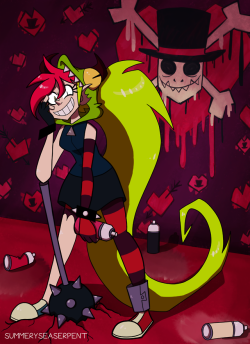 summeryseaserpent:  Demencia from Villainous! Kinda hard not to love this crazy lizard girl.