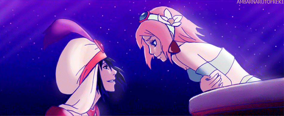 ambarnarutofrek1:  Aladdin gif as promise plus two doodles. Follow for more ssasusaku,