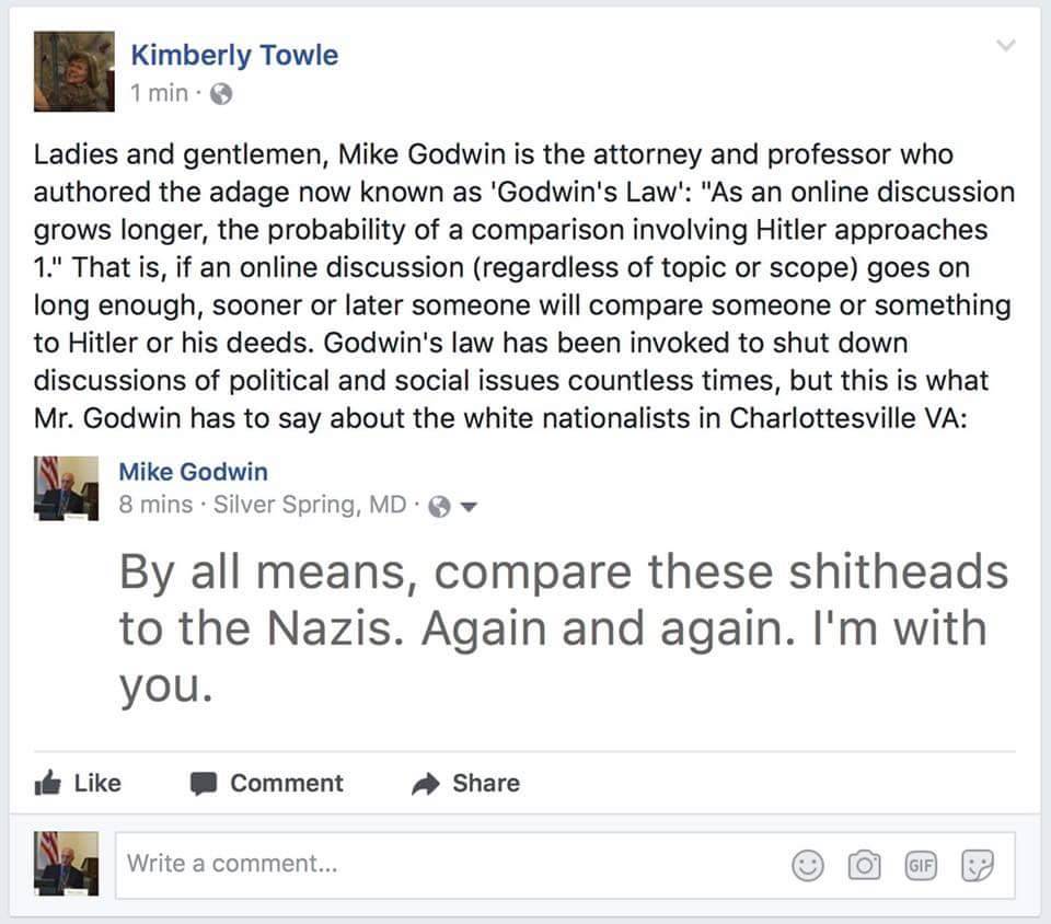 klinopinions: geekandmisandry: Godwin’s law now states that the more a person acts,