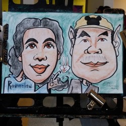 Doing caricatures today at the Malden Music