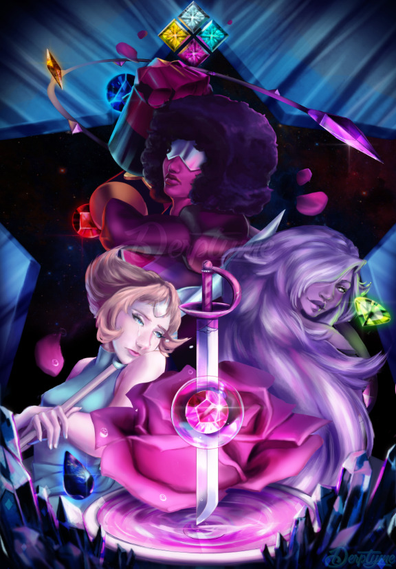 derptyme:  Crystal Gems from Steven Universe! This will be a poster for sale on my