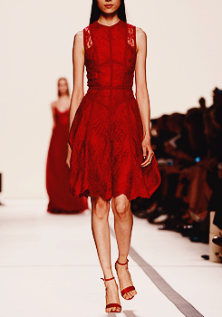 warcrimenancydrew:  caroldanvers: pfw: elie saab + red  these are literally my two favorite things (except for the fact that elie saab still can’t stop using white/white-passing/lightskinned models) 